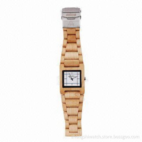 Wooden Special Edition Watch for Men/Women, Unisex Beige New, Japan Seiko Movement